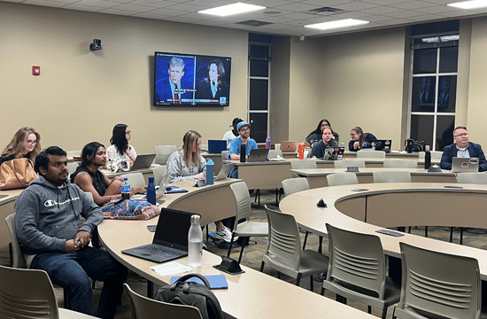 A photo of viewers of the September 10 debate