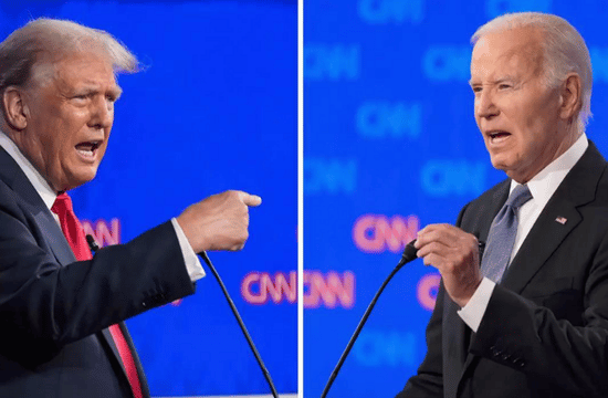 A photo of Trump and Biden